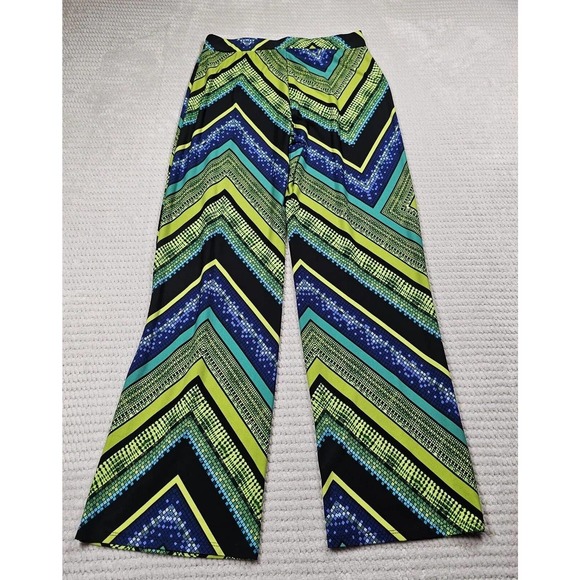 Violet B Pants Womens Medium Wide Leg Geometric Patterned - Picture 6 of 7